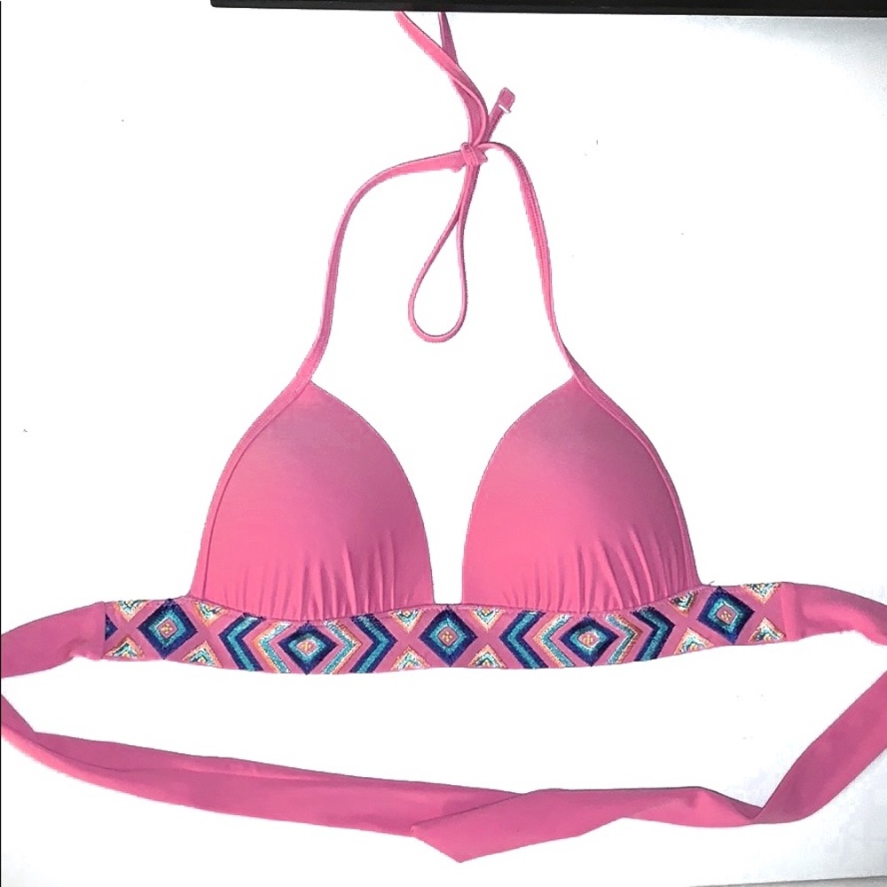 Aerie Embroidered Padded Bikini Halter